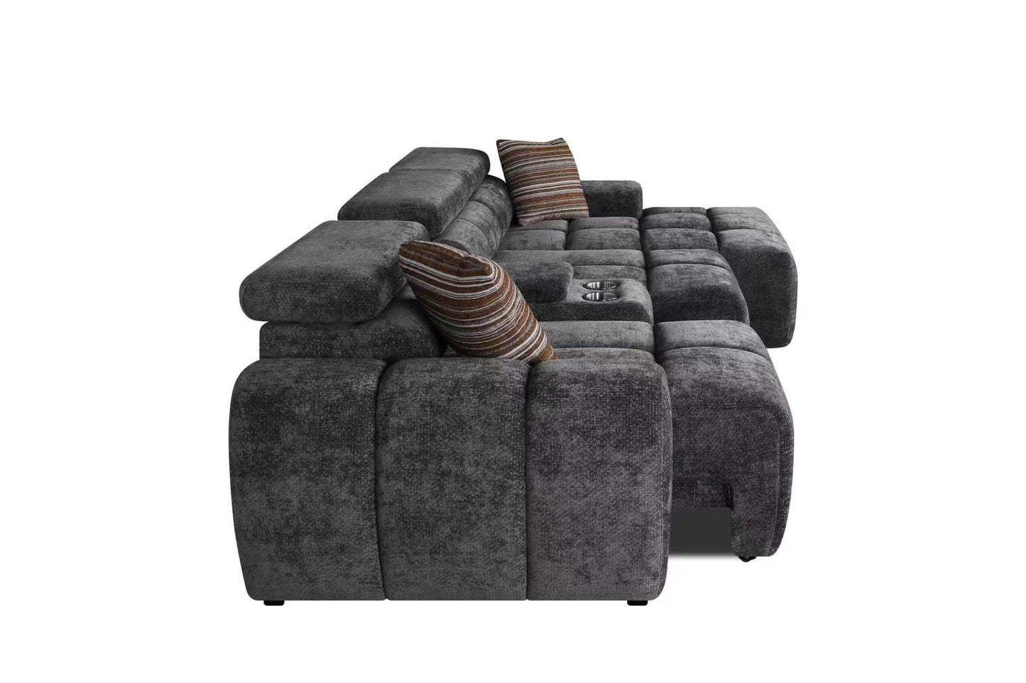 Vermont Dark Grey Electric Corner Recliner Sofa (Left & Right Hand)