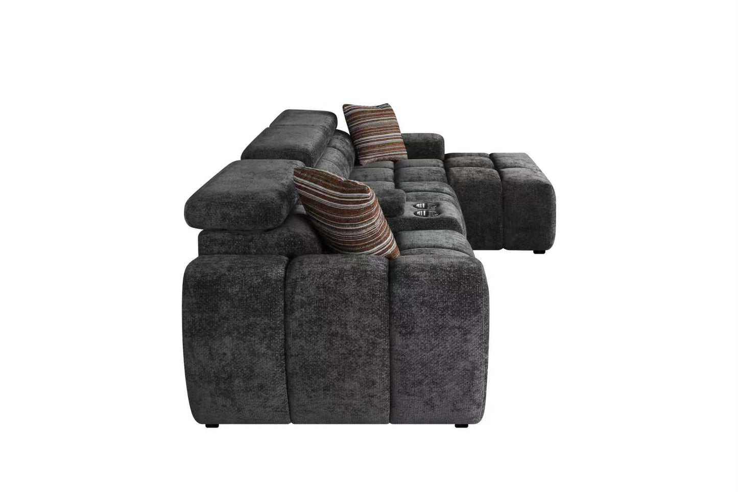 Vermont Dark Grey Electric Corner Recliner Sofa (Left & Right Hand)