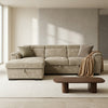 Wilson Beige Chenille Fabric Corner Sofabed with Storage