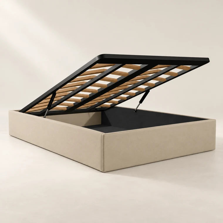 Metal Slatted Ottoman Storage