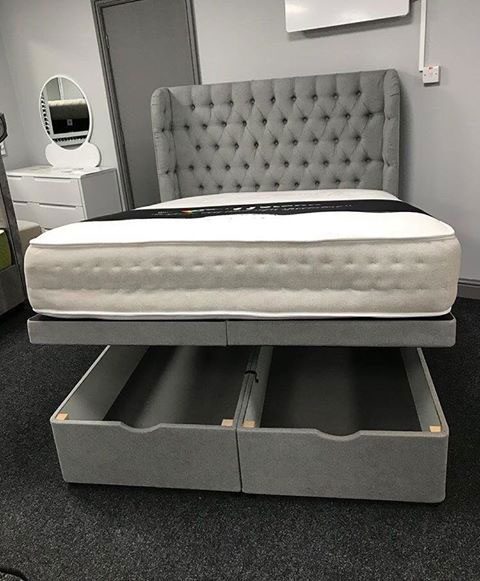 Duke End Lift Ottoman Bed - 3ft, 4ft, 4ft6, 5ft, 6ft Gas Lift Storage Bed