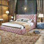 Pink Victoria Wing Bed With 54 Inch Winged Headboard UPTO 50% OFF