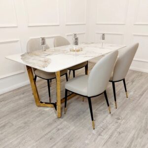 Lucia Pandora Gold Stone Dining Table 1.8