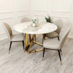 Layla Gold Stone Top Dining Table